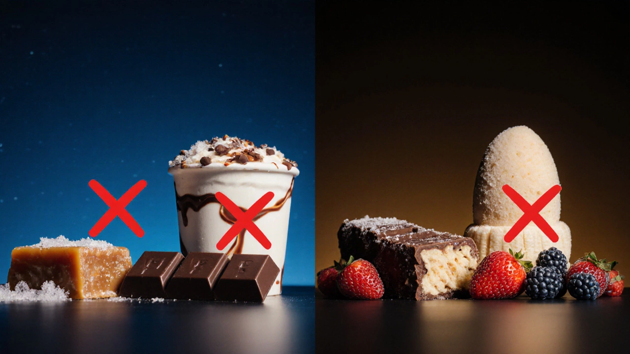 Сравнение запрещенных и разрешенных сладостей на белковой диете