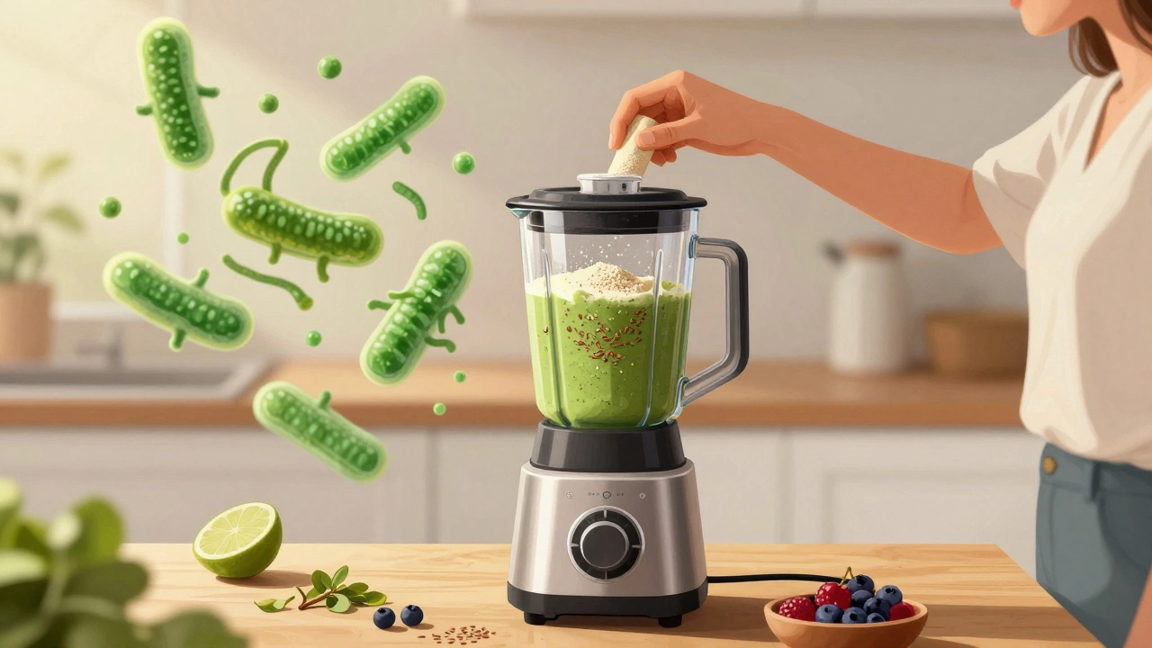 Подготовка коктейля с гороховым протеином и клетчаткой