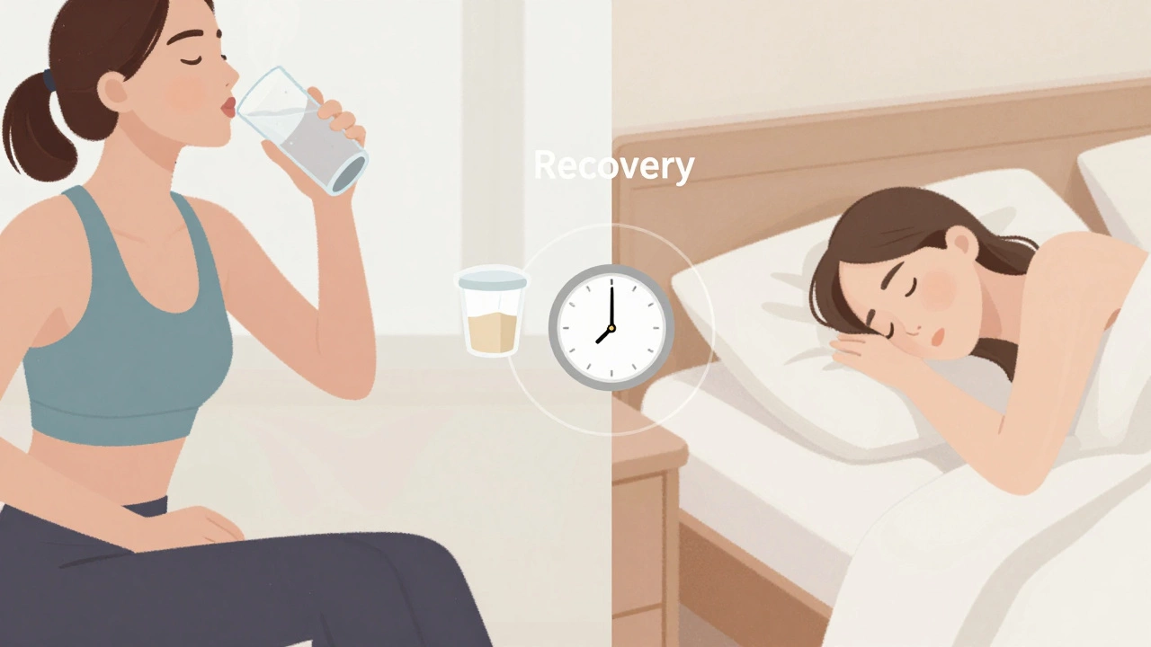 Коллаж, символизирующий баланс между тренировками, сном и питанием